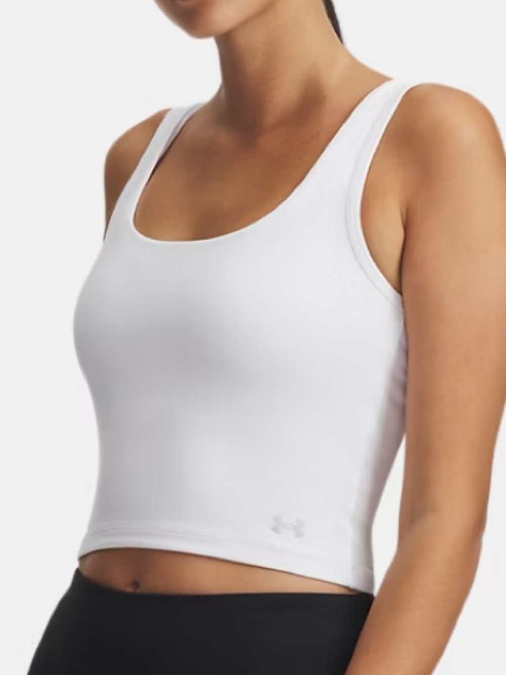 New Under Armour White Scoop Neck Crop Tank Top
